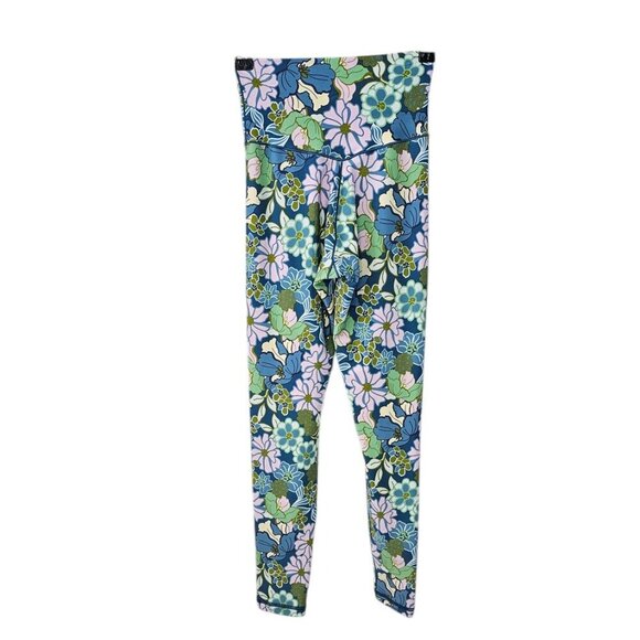 Aerie Real Me Crossover Waist 7/8 Leggings, Floral, Stretch, Size Medium - Picture 2 of 9